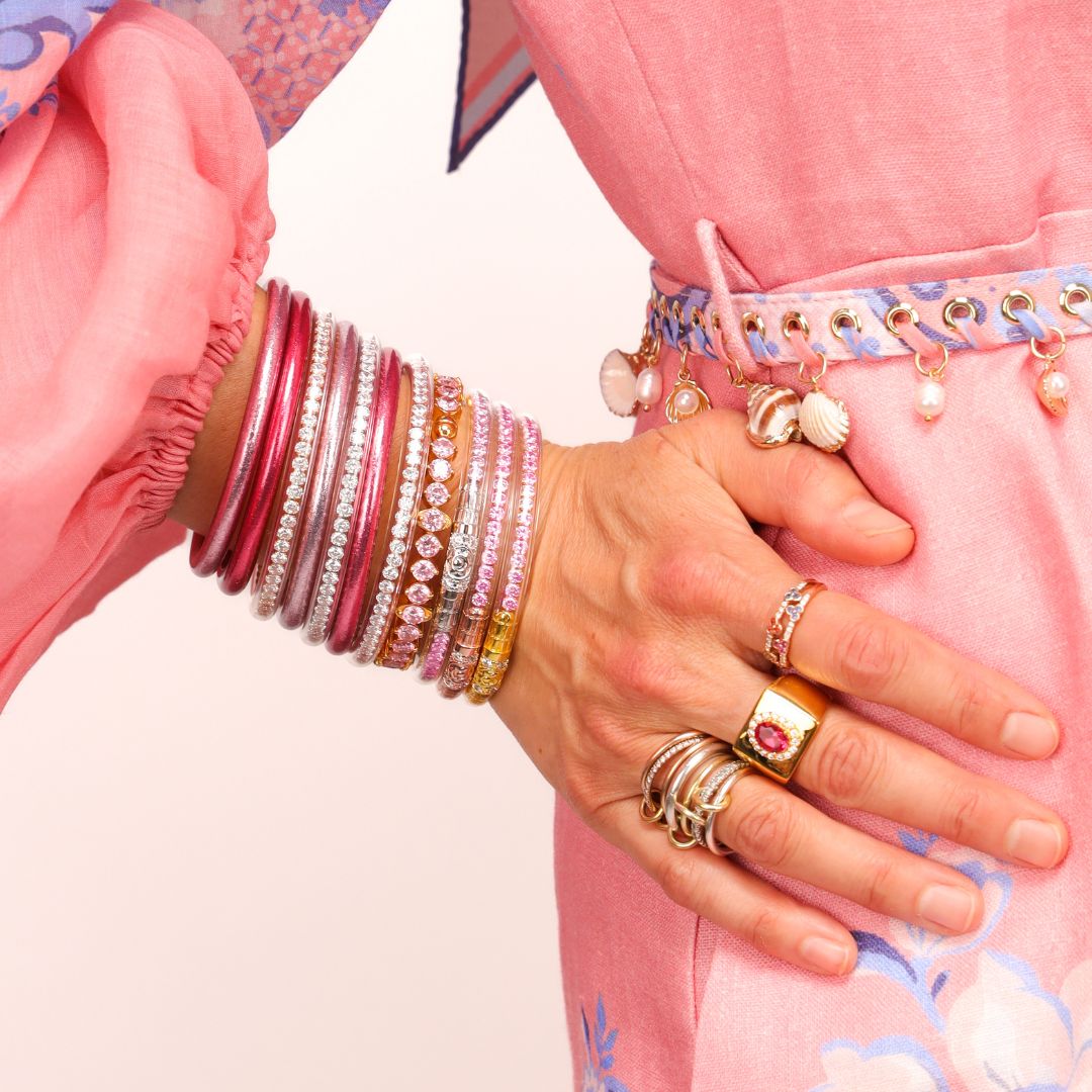Pink Crystal Bracelets | Pink Jewelry | Bracelet Gift for Her | BuDhaGirl