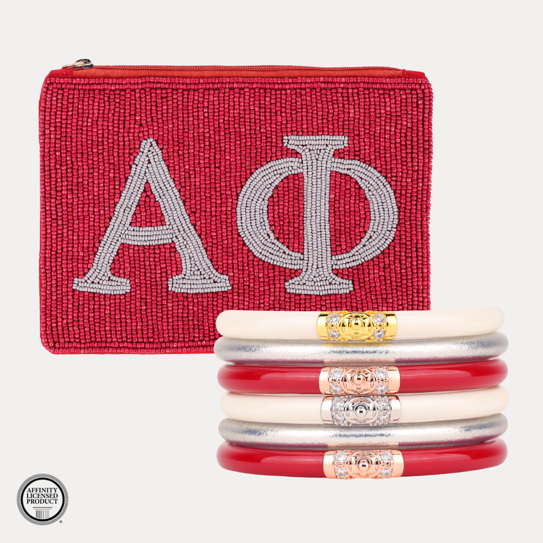Alpha Phi Sorority Bangle Bracelet Stack | BuDhaGirl
