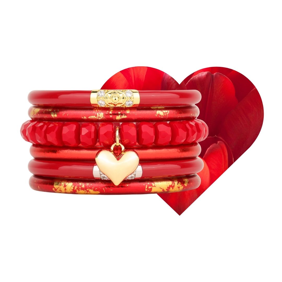 American Heart Association Mindful Heart Bangle Bracelet Stack | BuDhaGirl