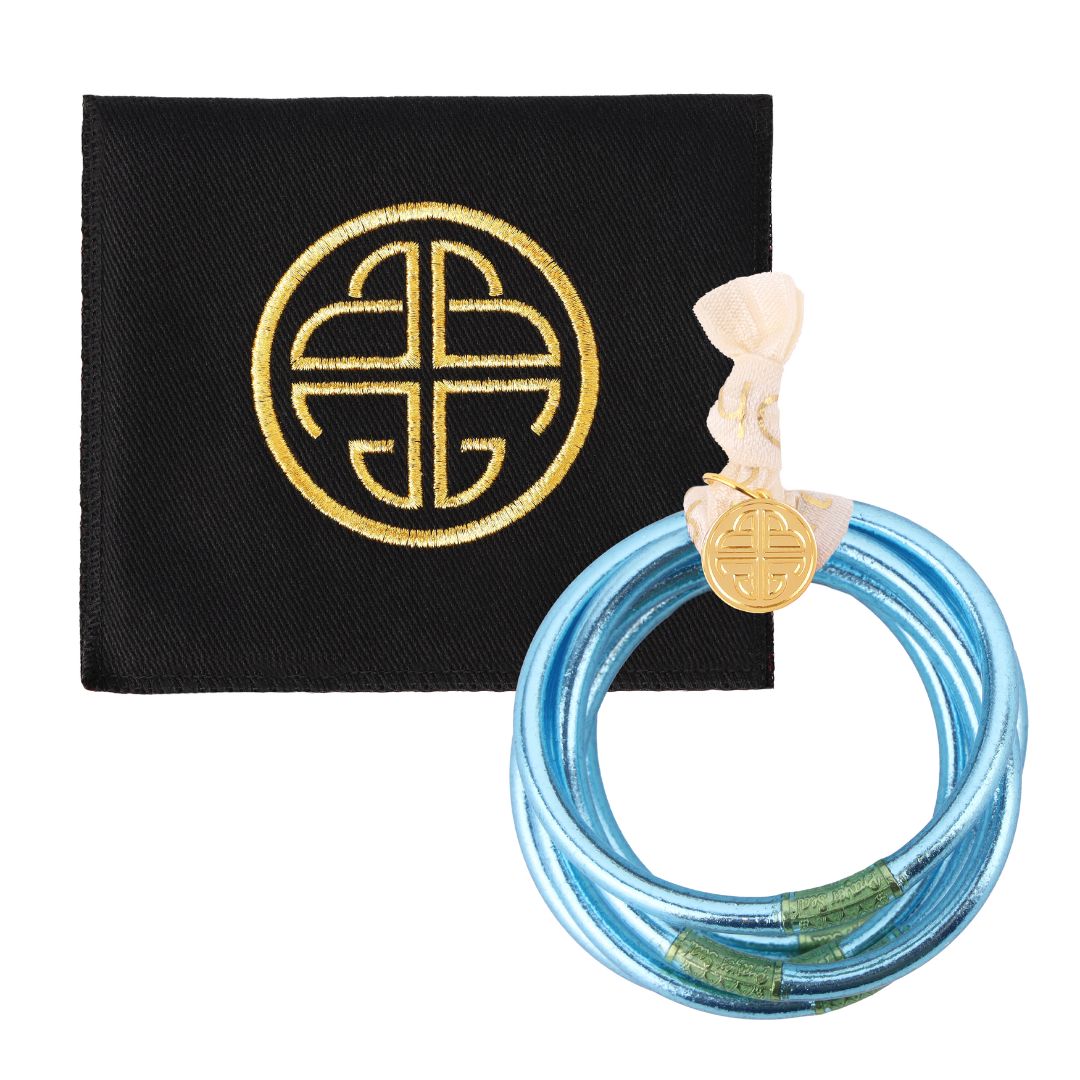 Azure All Weather Bangles (AWB) - Serenity Prayer With Silk Pouch | BuDhaGirl