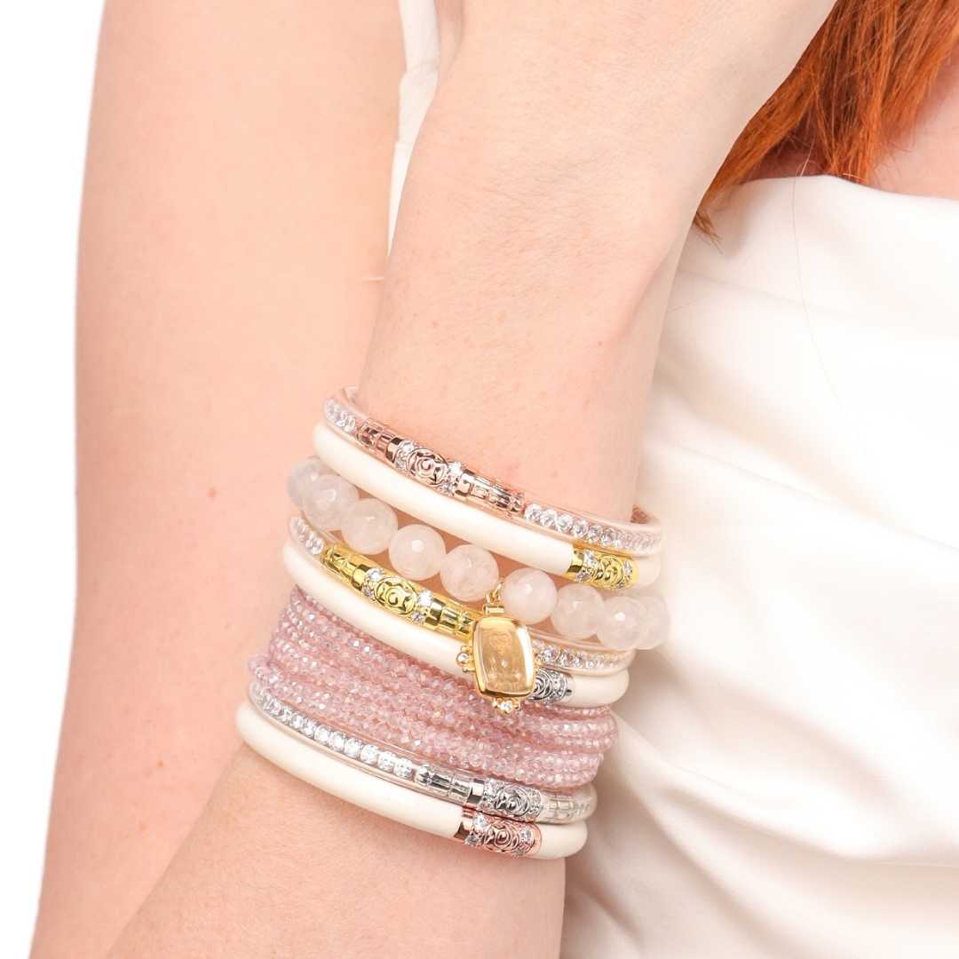 White-Hued Beaded Bracelet - "Amour" | BuDhaGirl