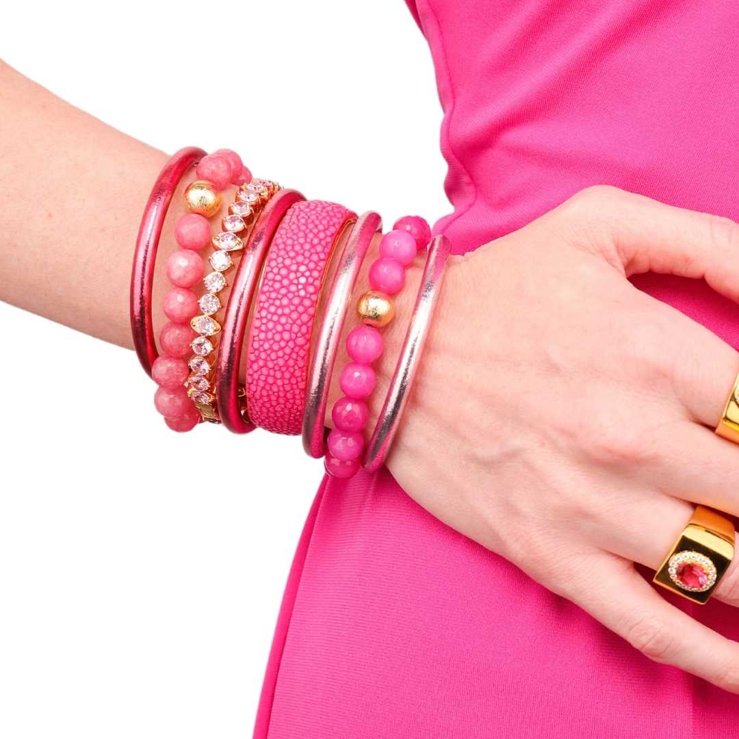 Pink Bianca Beaded Bracelet For Women | BuDhaGirl