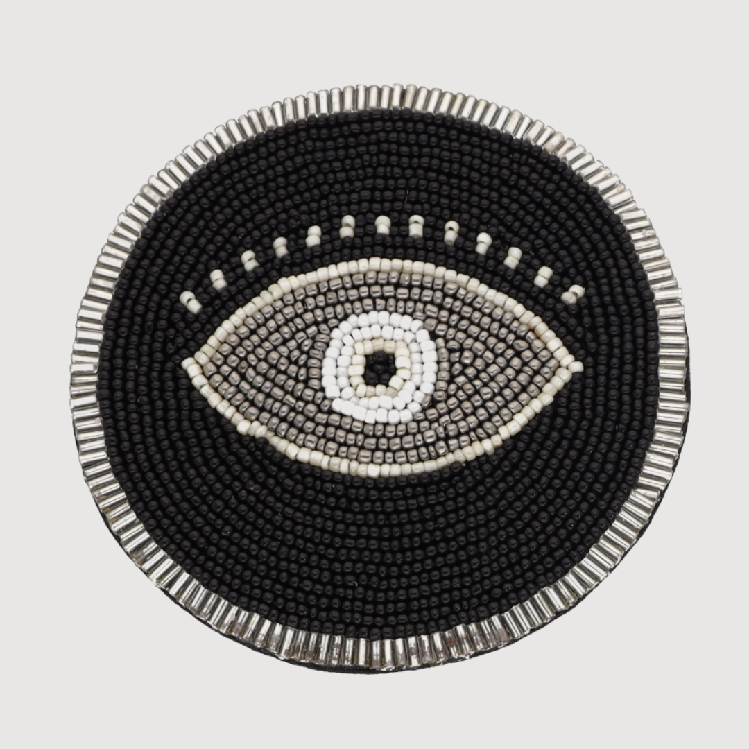 Black and Silver Eye Coasters | BuDhaGirl