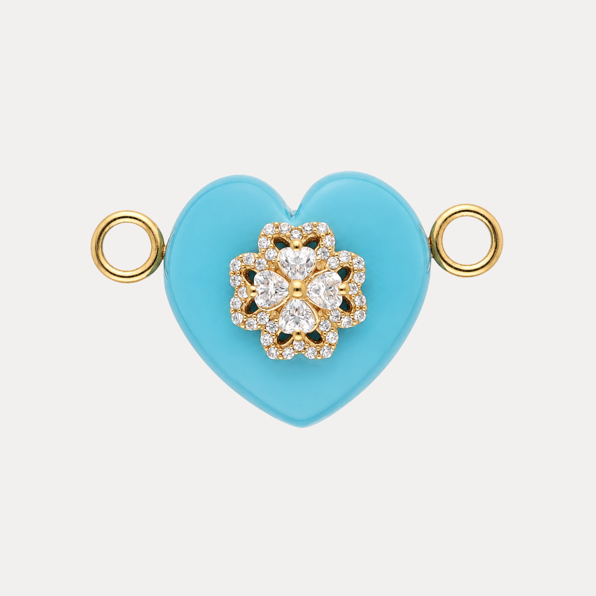 Blue Onyx Heart Charm