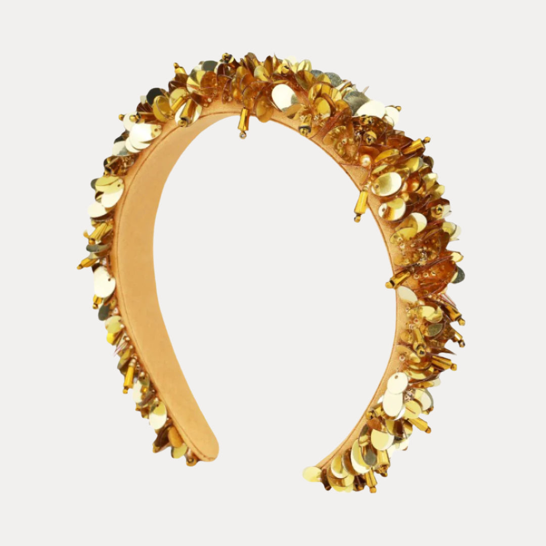 Gold Diva Headband: Glamorous and Comfortable Statement Piece | BuDhaGirl
