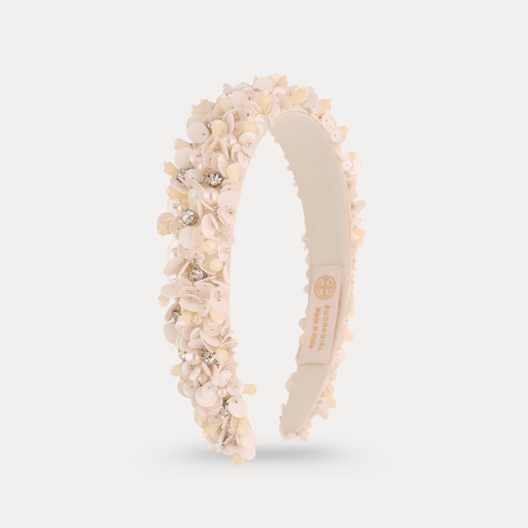 Diva Headband - White/Silver