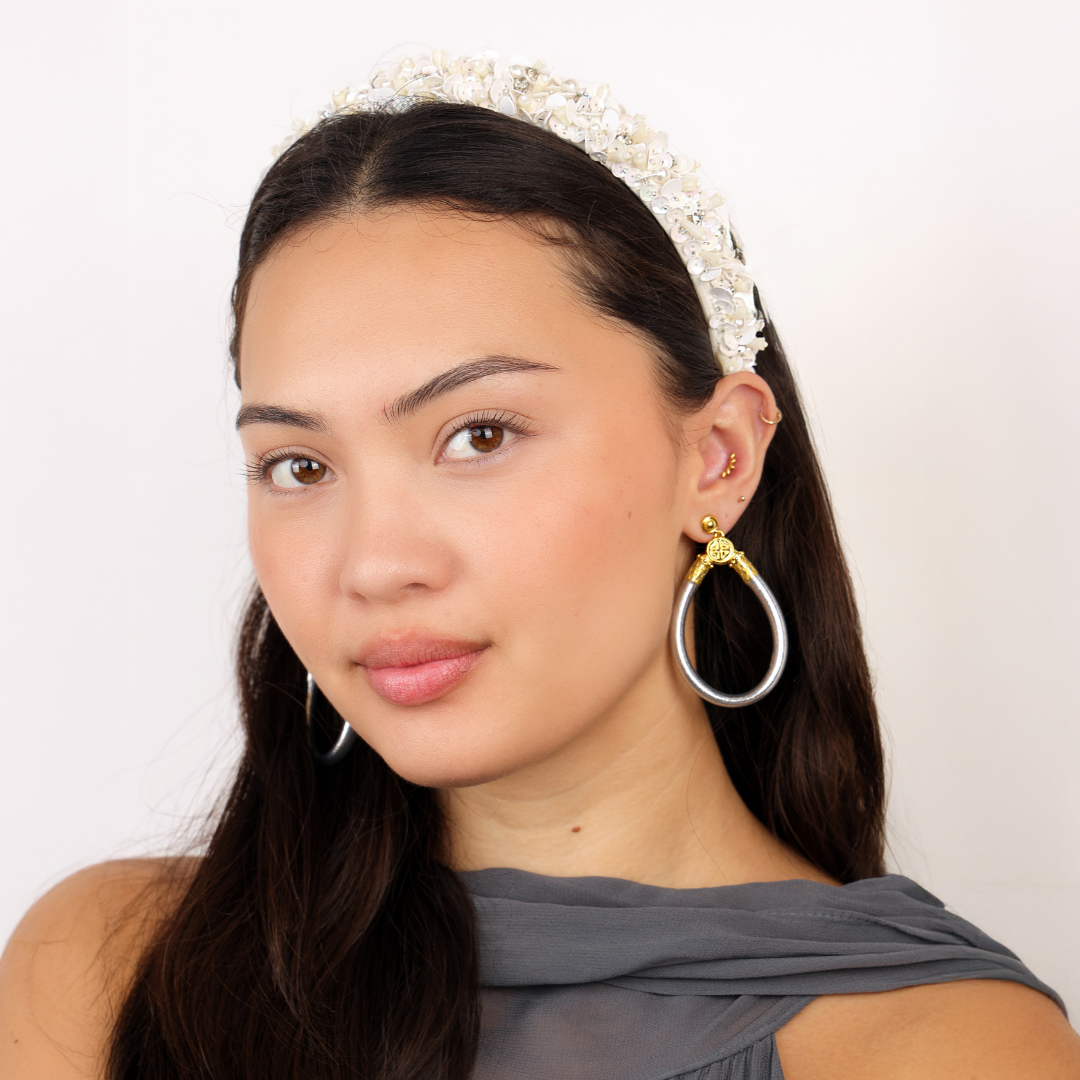 Diva Headband - White/Silver