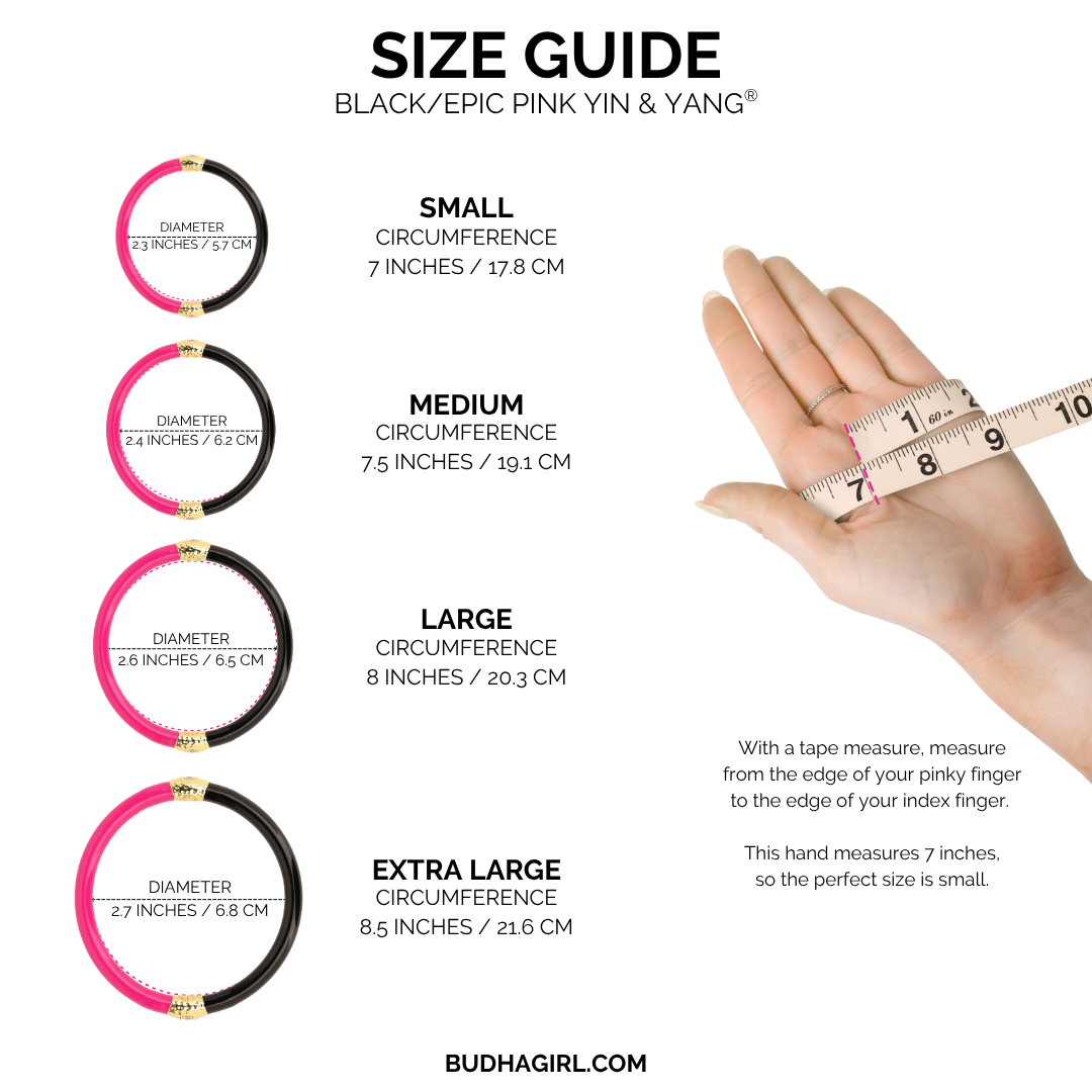 Epic Pink & Black Yin & Yang All Weather Bangles® | BuDhaGirl