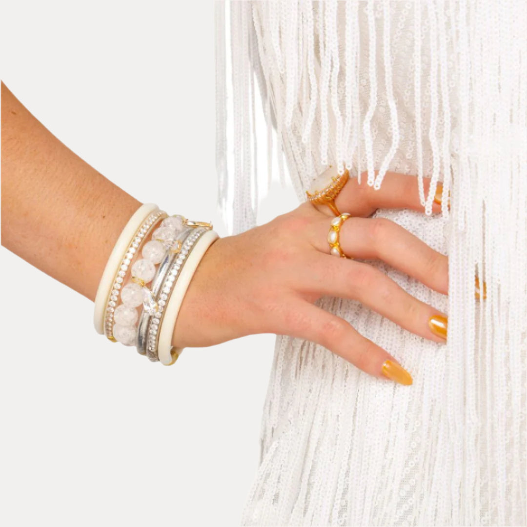 Icicle Bracelet | Crystal Clear Beaded Bracelet for Women