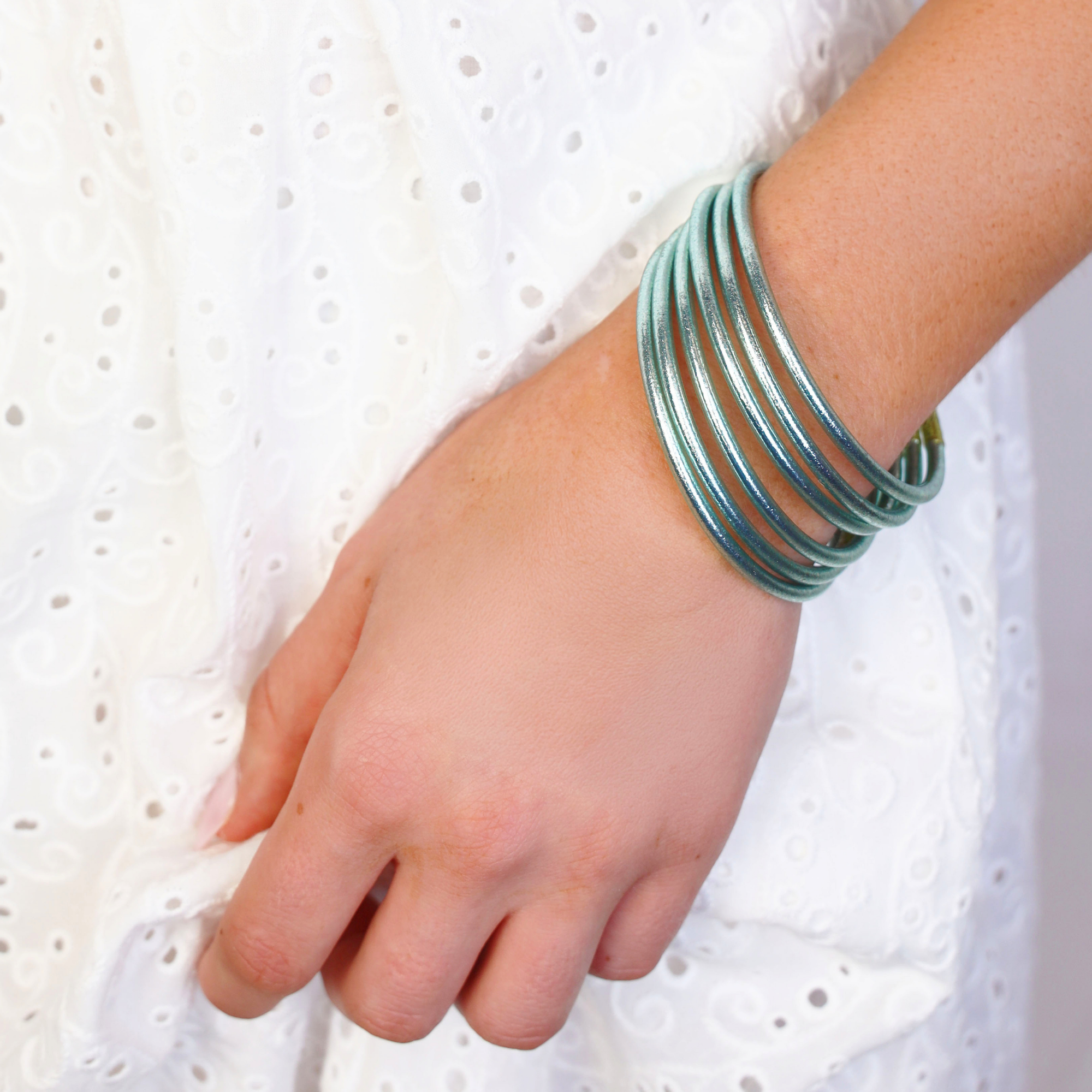 Mint Lumine All Weather Bangles® (Set of 6)