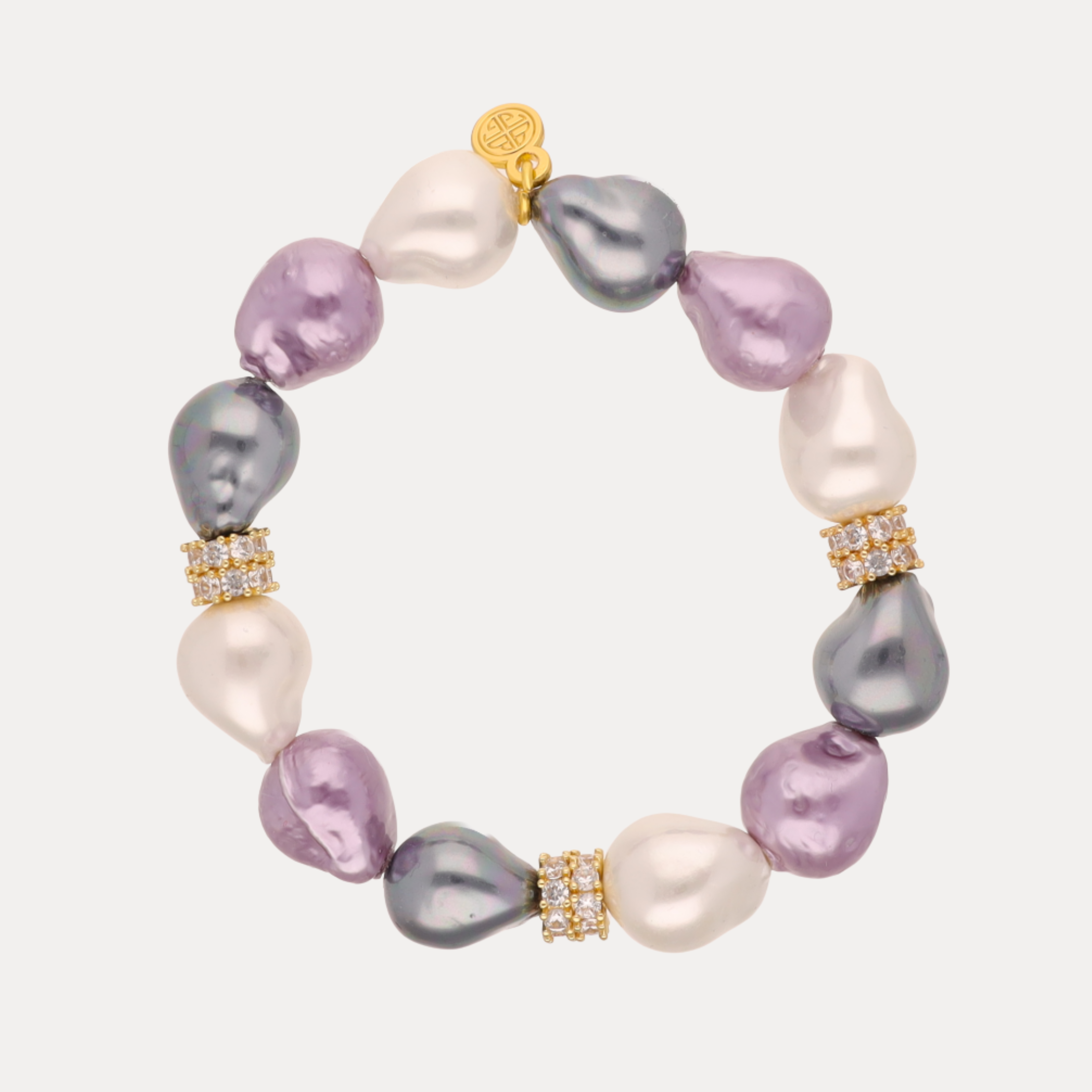 a bracelet with pearls and diamonds