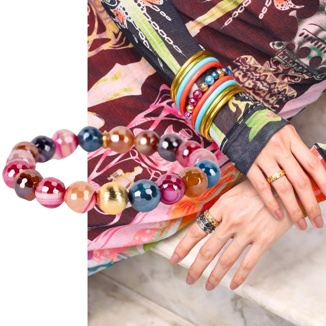 Multicolored Melange Beaded Bracelet for Women | BuDhaGirl
