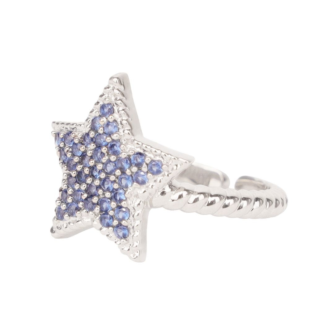 Silver/Sapphire - North Star Ring For Women | BuDhaGirl