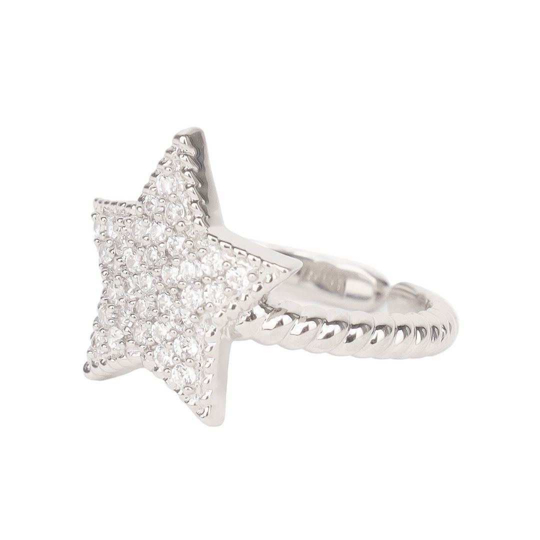 Silver/White North Star Ring for Women | BuDhaGirl
