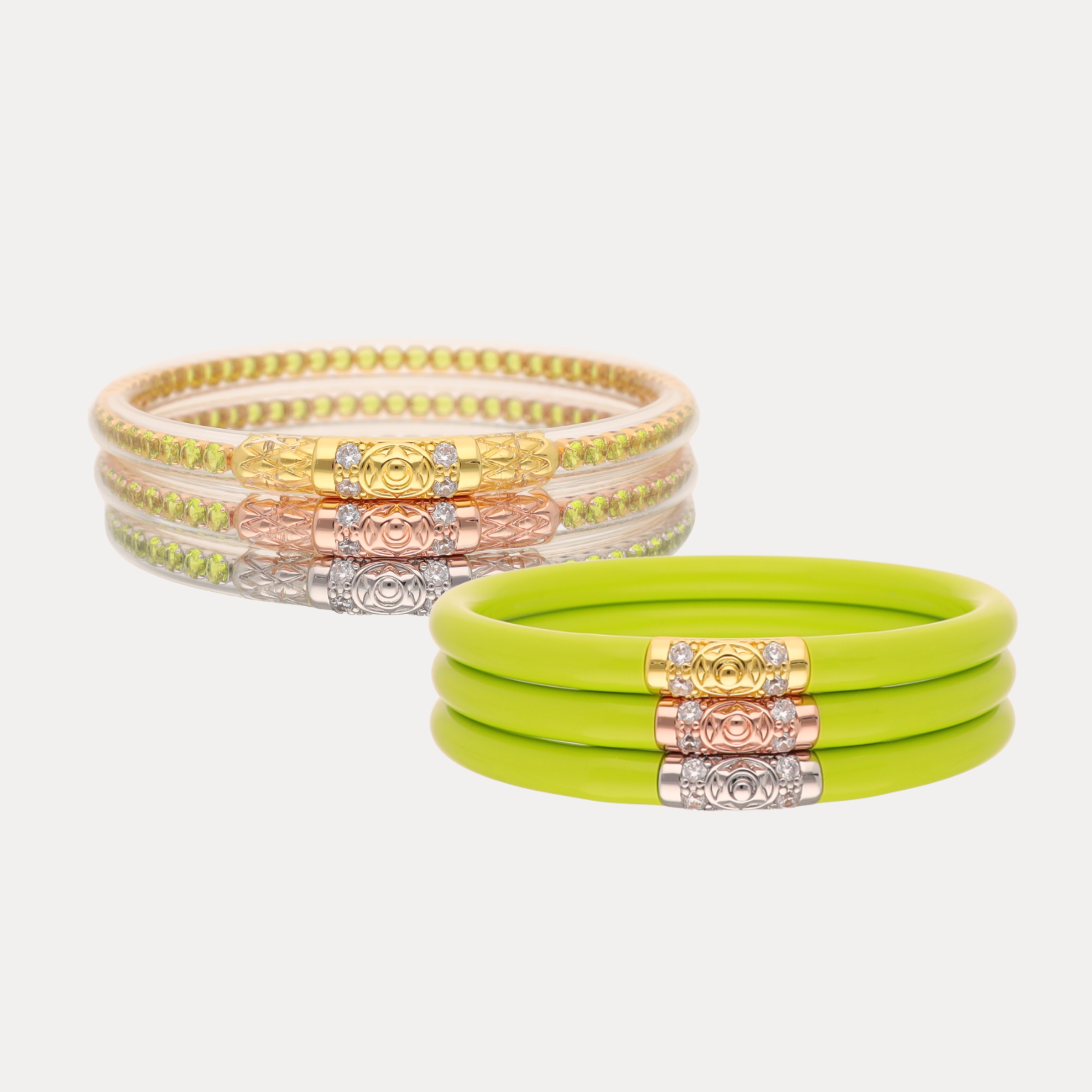 Peridot Three Queens & Wasabi Three Kings All Weather Bangles® Bundle