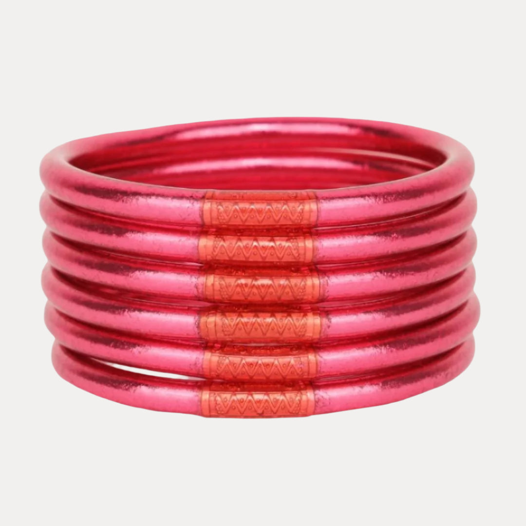 Pink All Weather Bangles® (AWB®) - Serenity Prayer | Bangle Bracelets for Women | BuDhaGirl