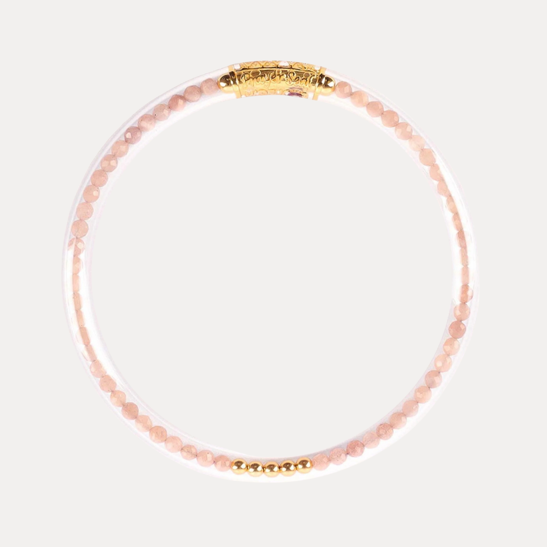 Pink Moonstone Luxe All Weather Bangle | BuDhaGirl