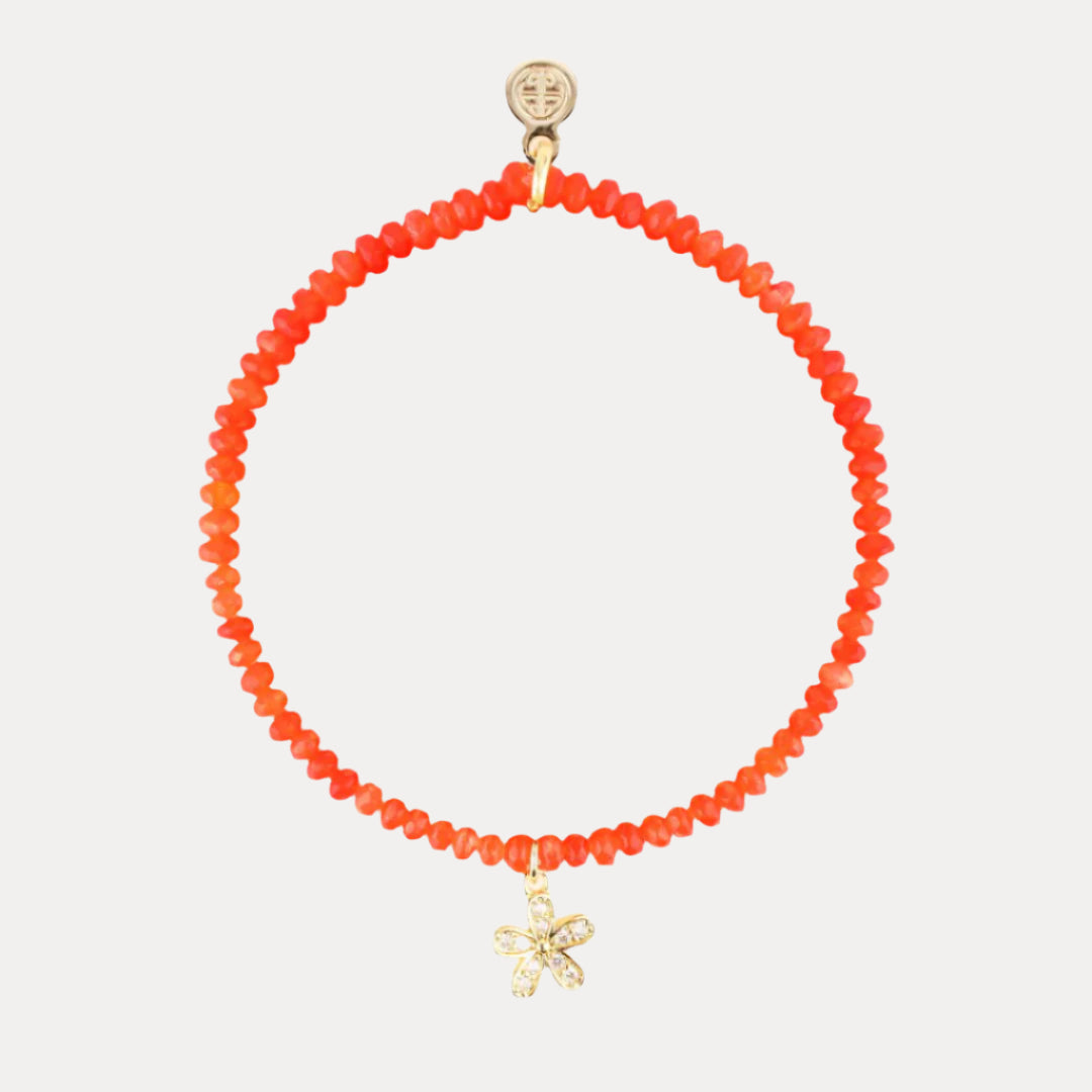 Luna Bracelet - Poppy With Flower Charm