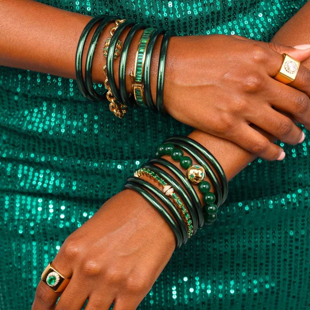Green Primrose Beaded Bracelet For Women | BuDhaGirl