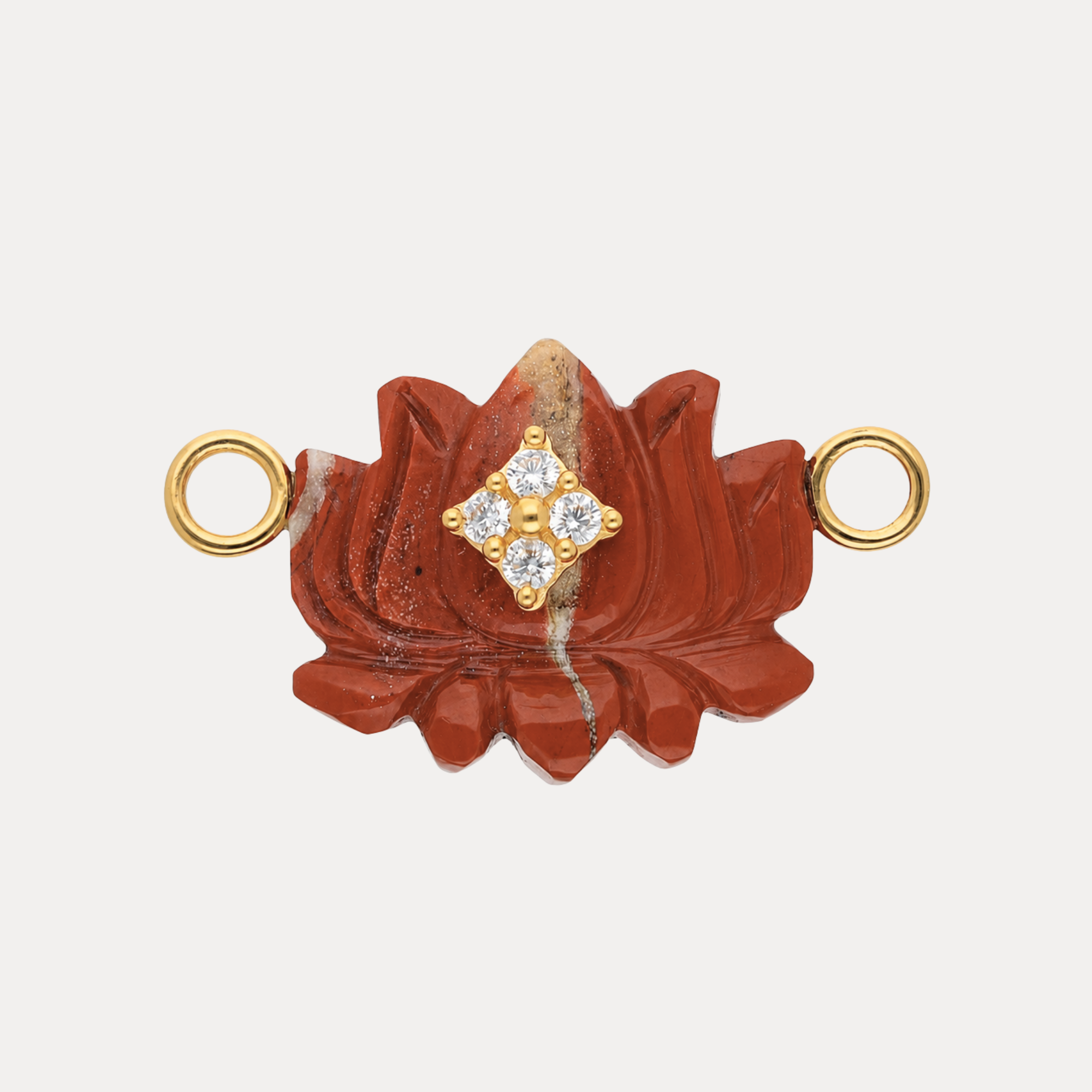 Red Chalcedony Lotus Charm