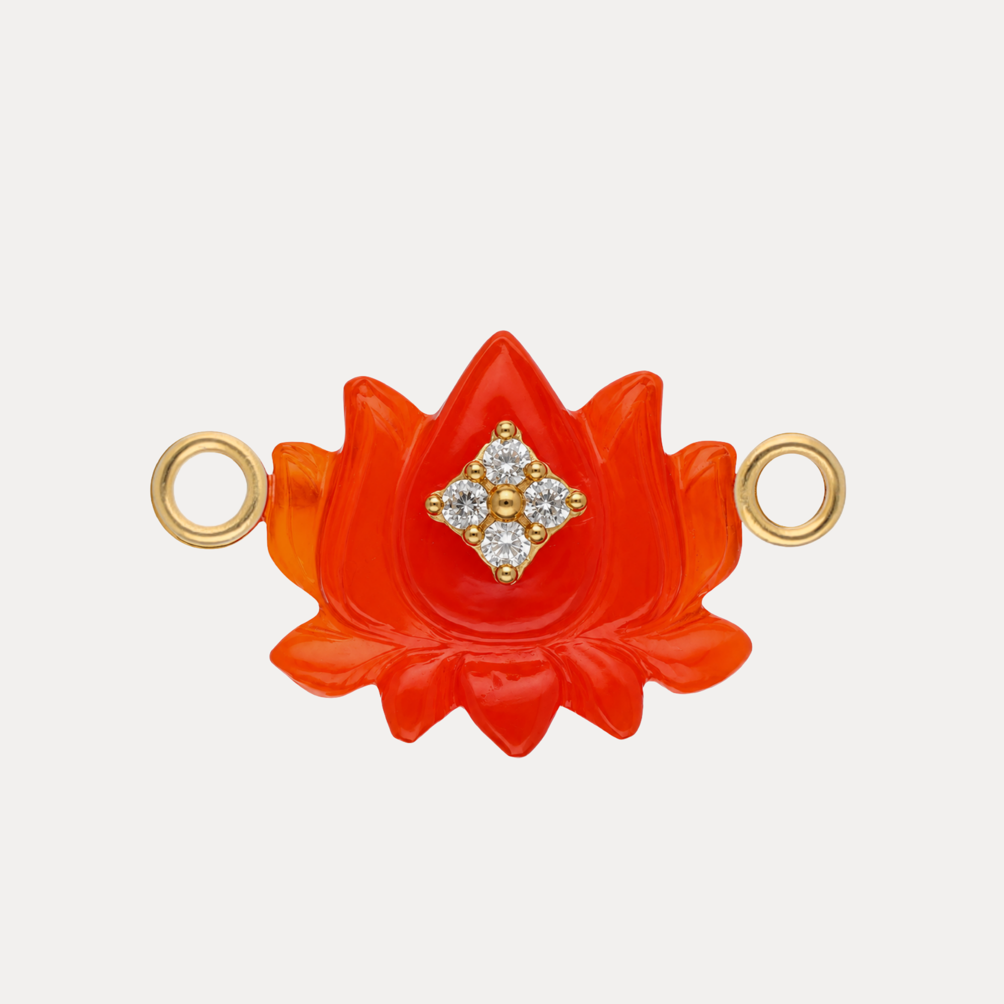 Red Chalcedony Lotus Charm