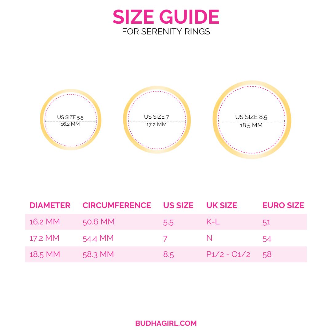 Serenity Ring Size Chart for Women | BuDhaGirl
