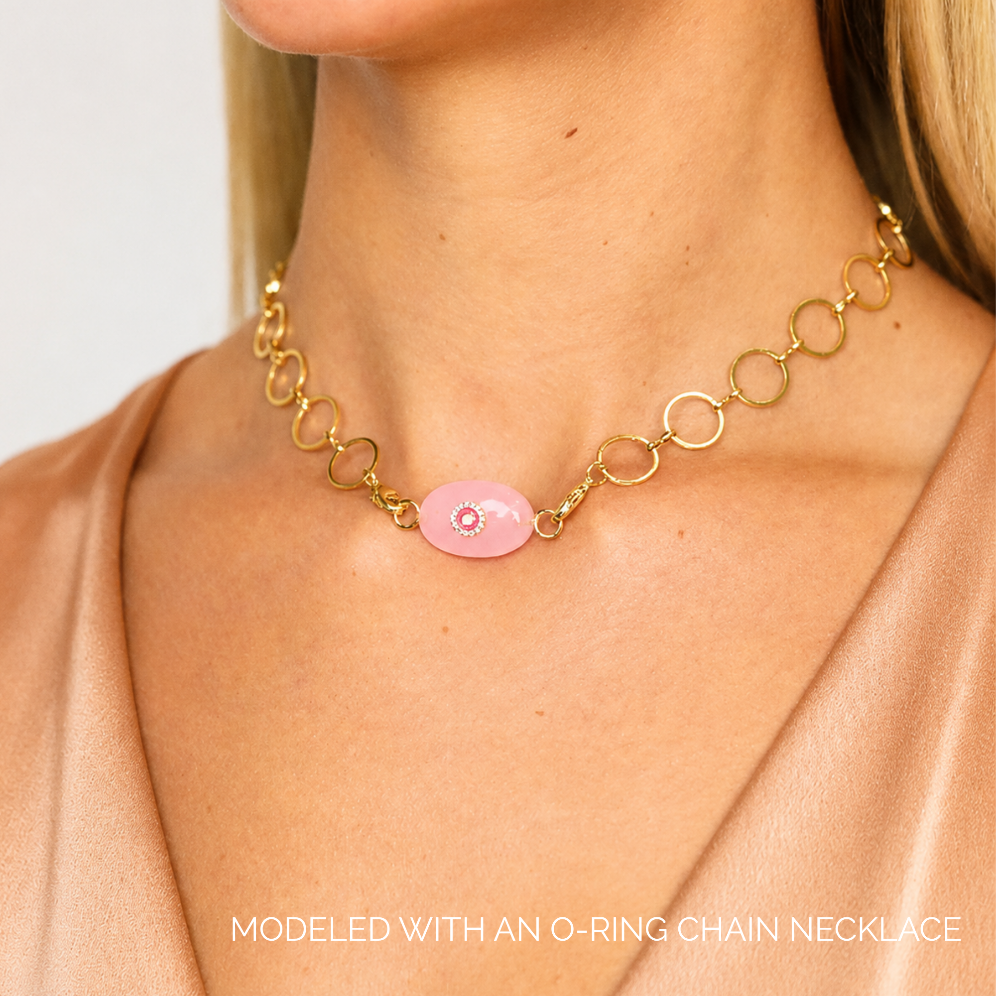Rose Quartz Eye Charm