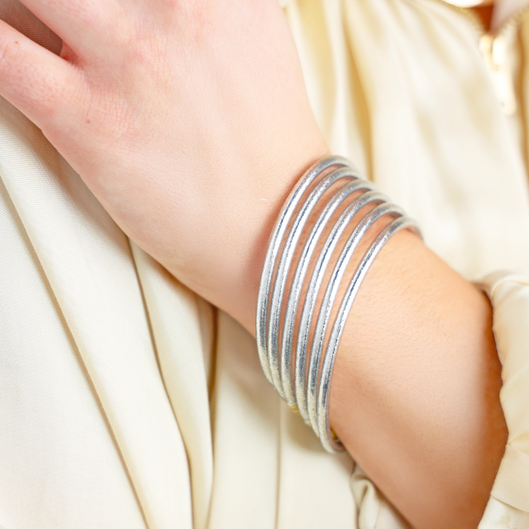 Silver Lumine All Weather Bangles® (Set of 6)