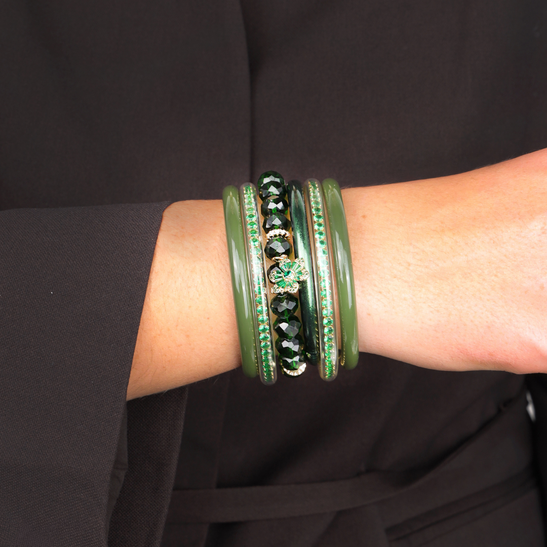 The Green Holiday Stack | Bangles, Bracelets, Jewelry | BuDhaGirl
