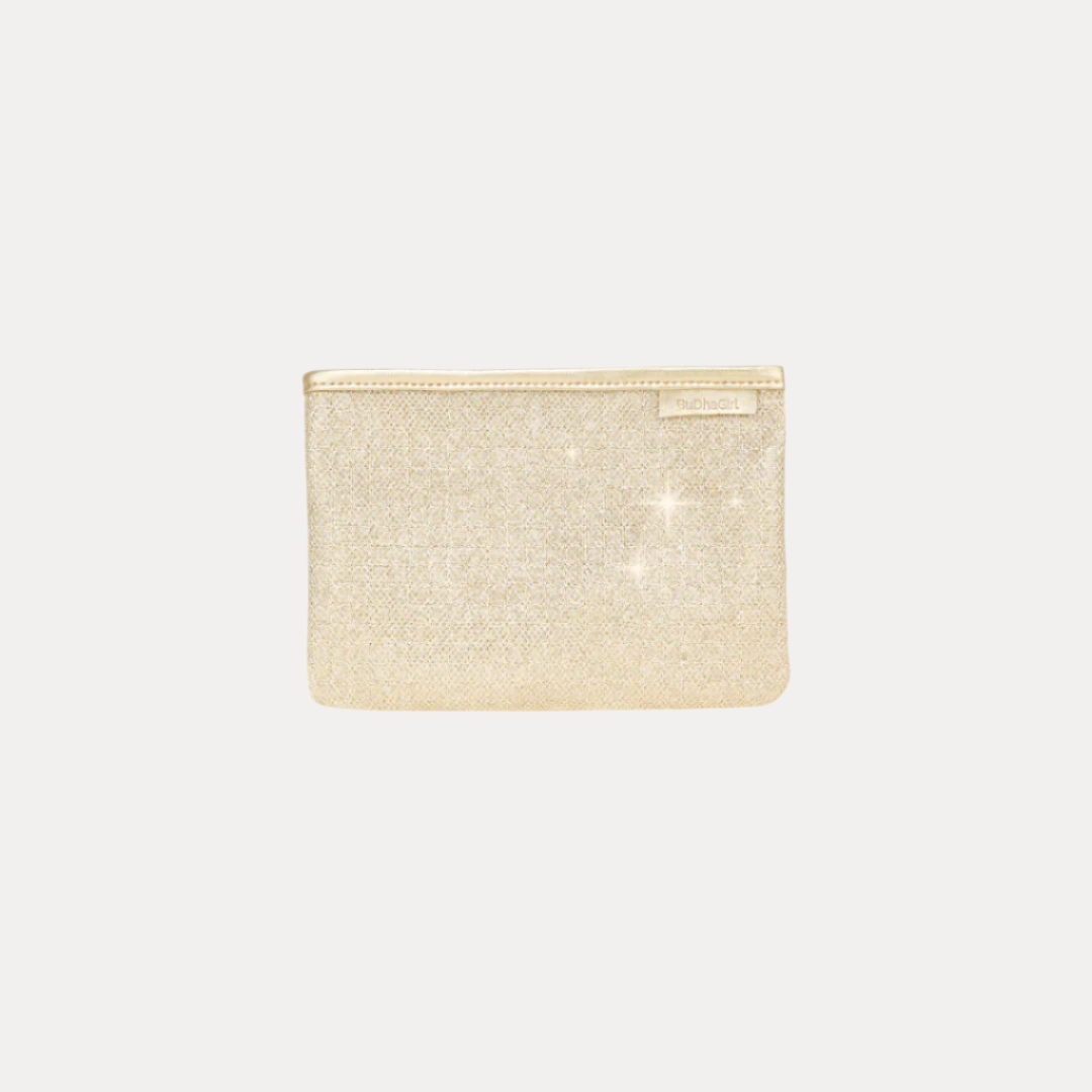 Small Gold Glitter Stardust Canvas Pochette | BuDhaGirl