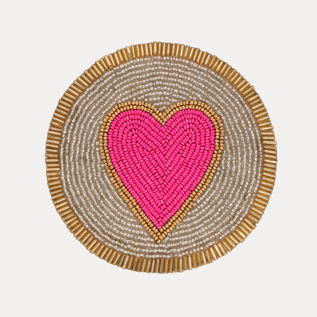 Pink Heart Coasters - Set of 4