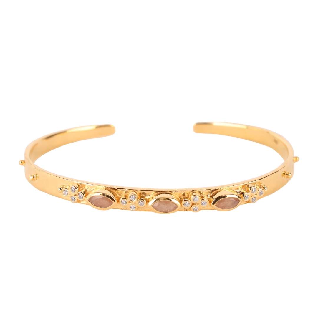 Moonstone Crystal | Gold-Plated Cuff Bracelet  | BuDhaGirl