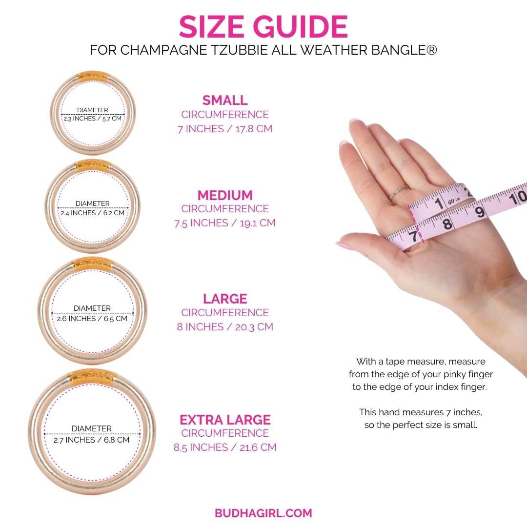 Champagne Tzubbie All Weather Bangle® (AWB®) - Serenity Prayer | Bangle Bracelets for Women | BuDhaGirl