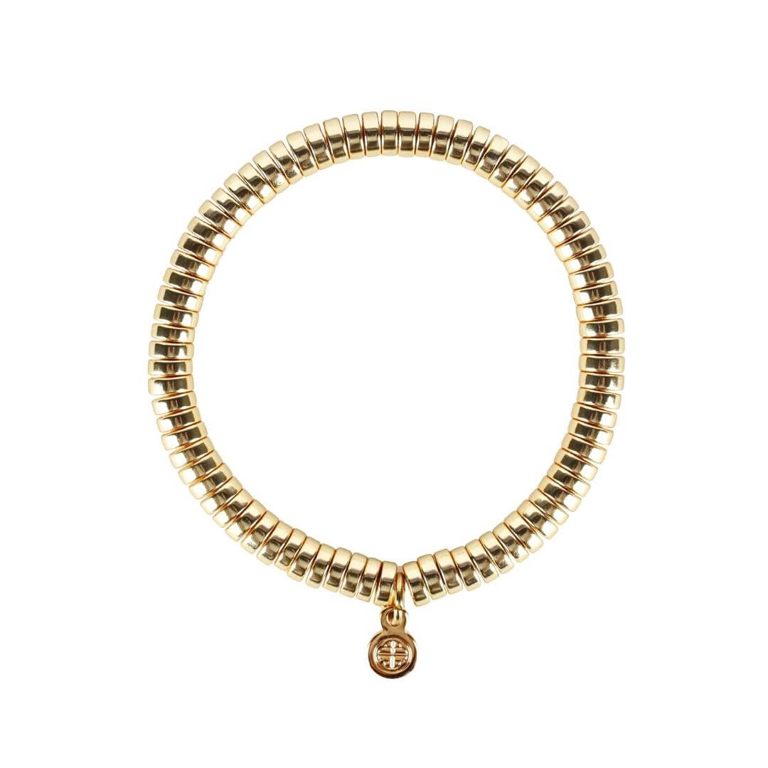 Vibrant Gold Rondelles Galleon Bracelet | BuDhaGirl