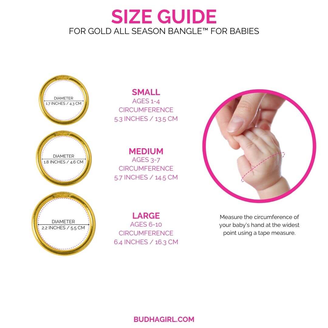 Gold Baby Bangle Bracelet | Infant Jewelry | Size Guide by BuDhaGirl