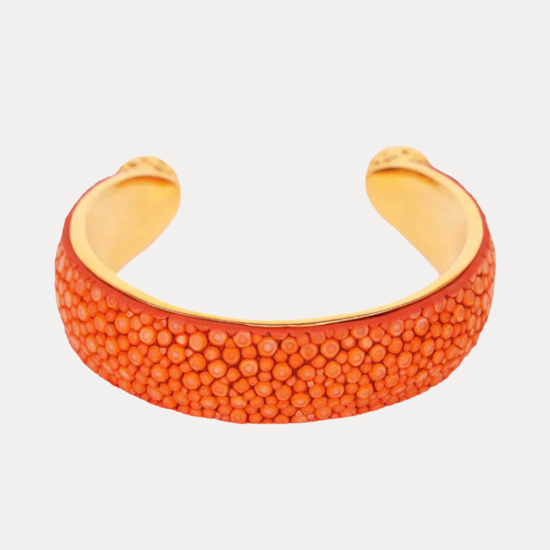 Jolene Crescent Gold-Dipped Stingray Cuff | BuDhaGirl