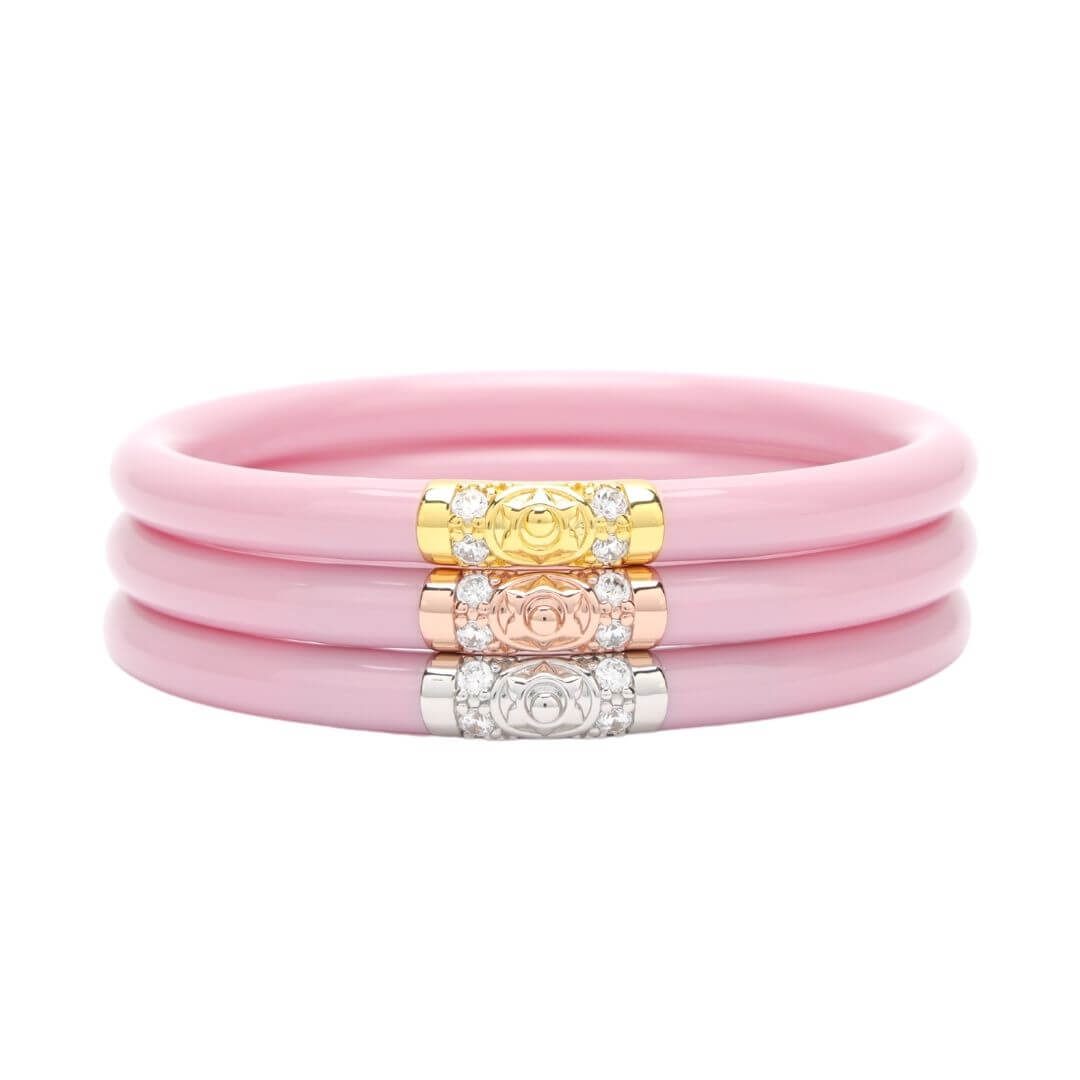 3 Queens All Weather Bangle Set of 3 - Petal Pink