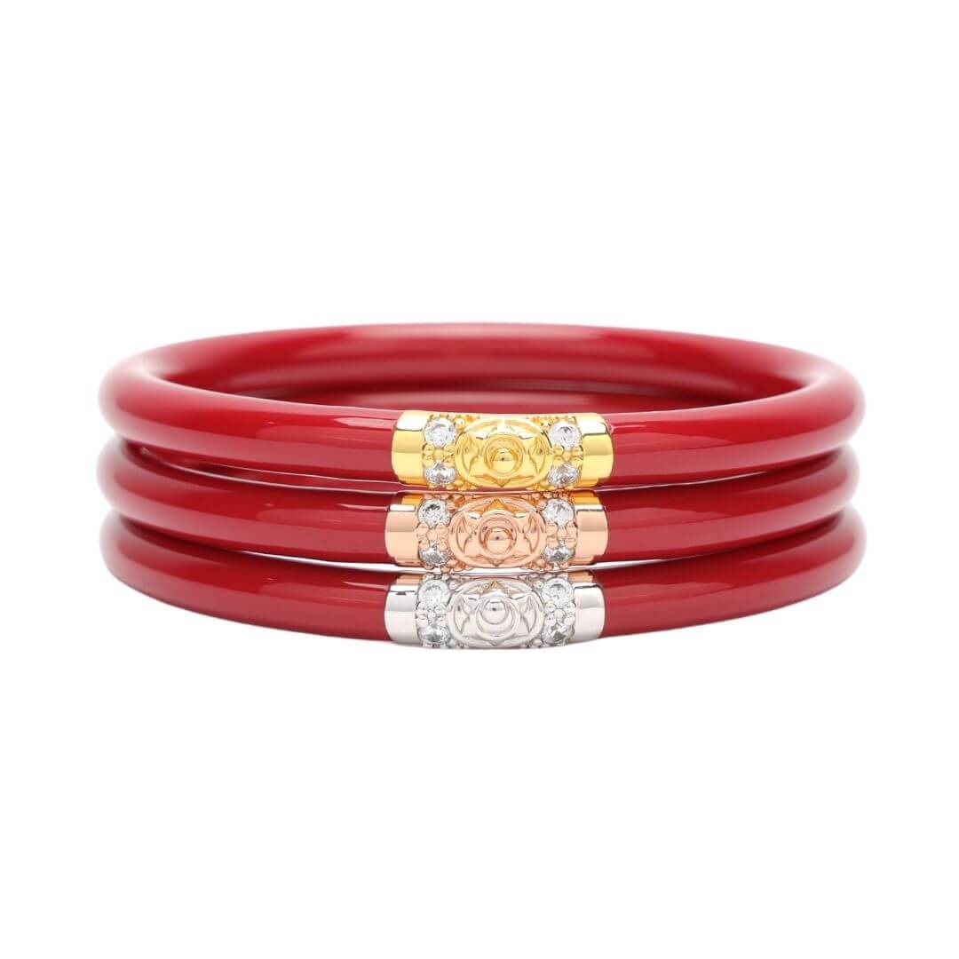 Three Kings All Weather Bangles® (AWB®) - Red | Bangle Bracelets for Women | BuDhaGirl