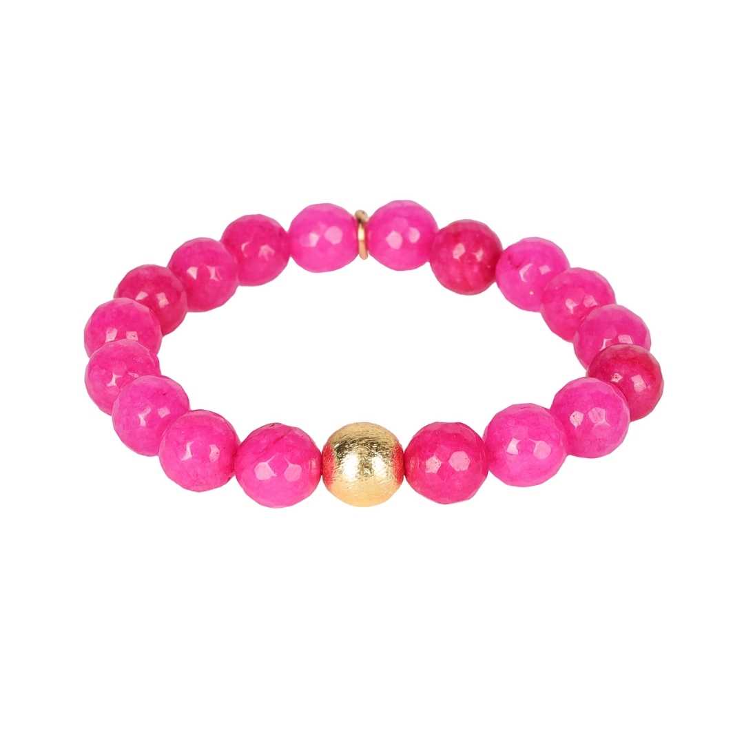 Hot pink beaded on sale bracelet