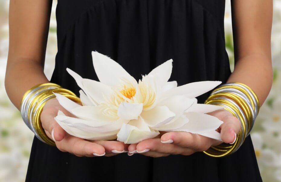 Lotus Flower Gold Bangles | Gold Bracelets For Women | BuDhaGirl