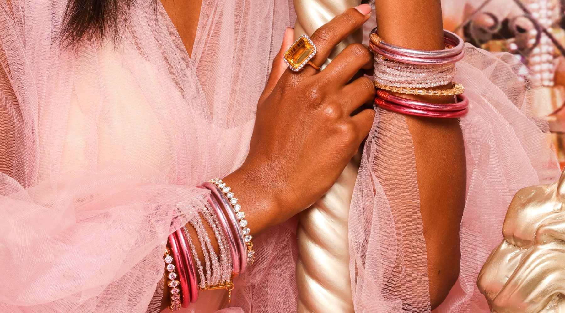Carousel Pink Jewelry | Pink Bracelets and Bangles | Bracelet Set by BuDhaGirl