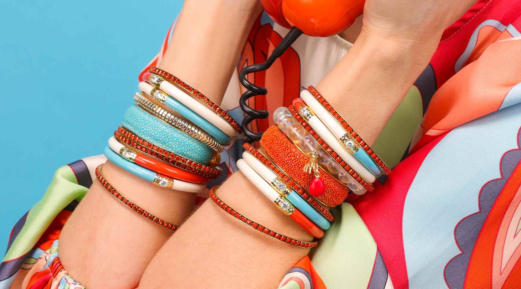 Turquoise and Coral Bracelets | Colorful Bracelets | Bangle Bracelet Sets | BuDhaGirl