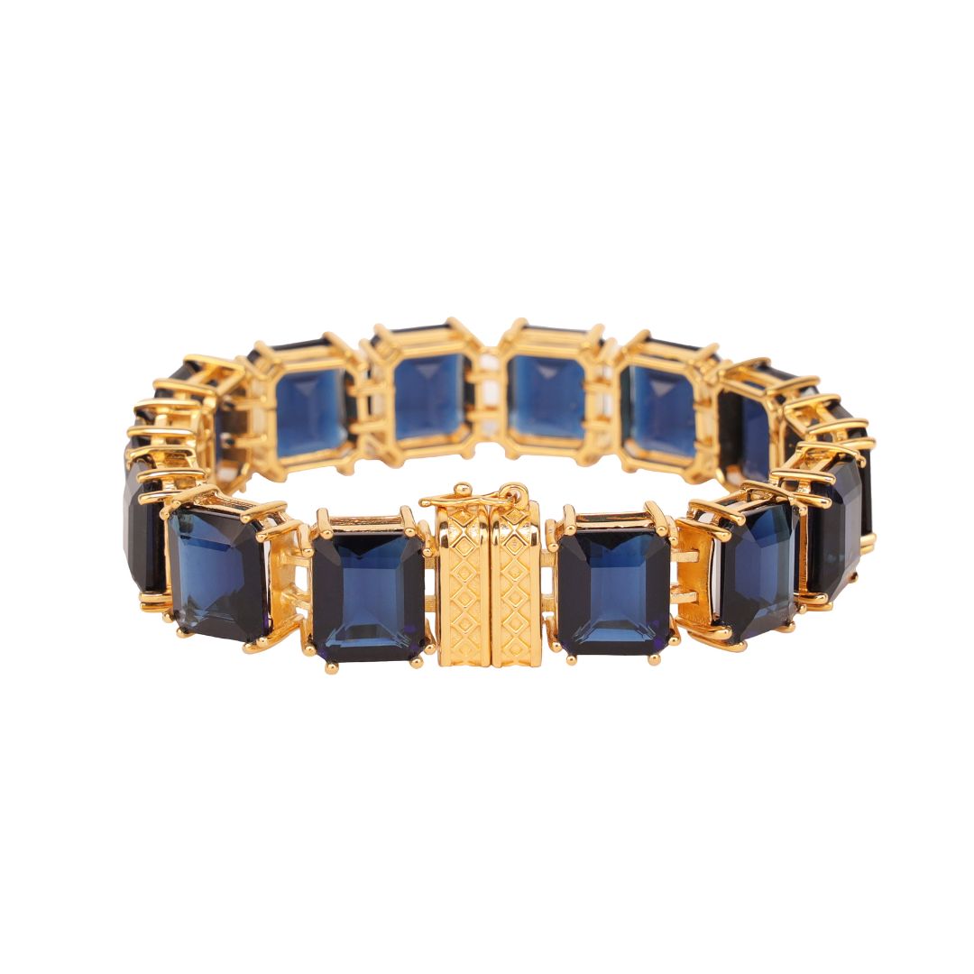 Princess Cut Jewels With Gold Clasp - Dahlia Bracelet | BuDhaGirl