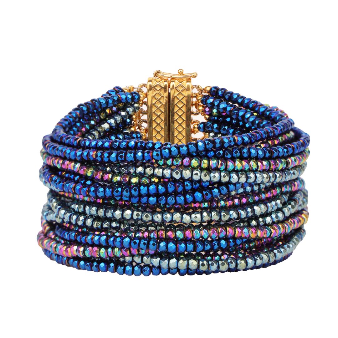 Angelina Bracelet: Multi Strand Tiny Faceted Crystals | BuDhaGirl