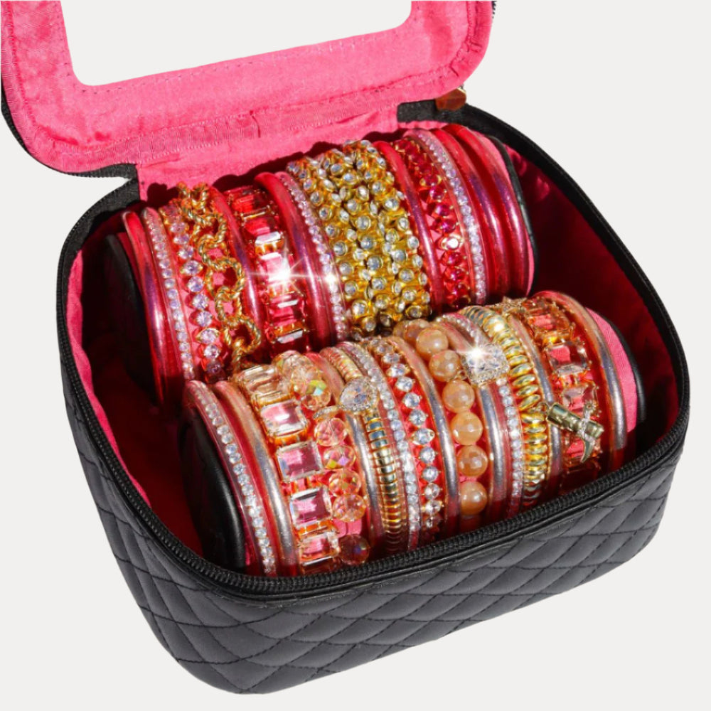 Large Black Travel Storage Case For Bangle Bracelets & Jewelry