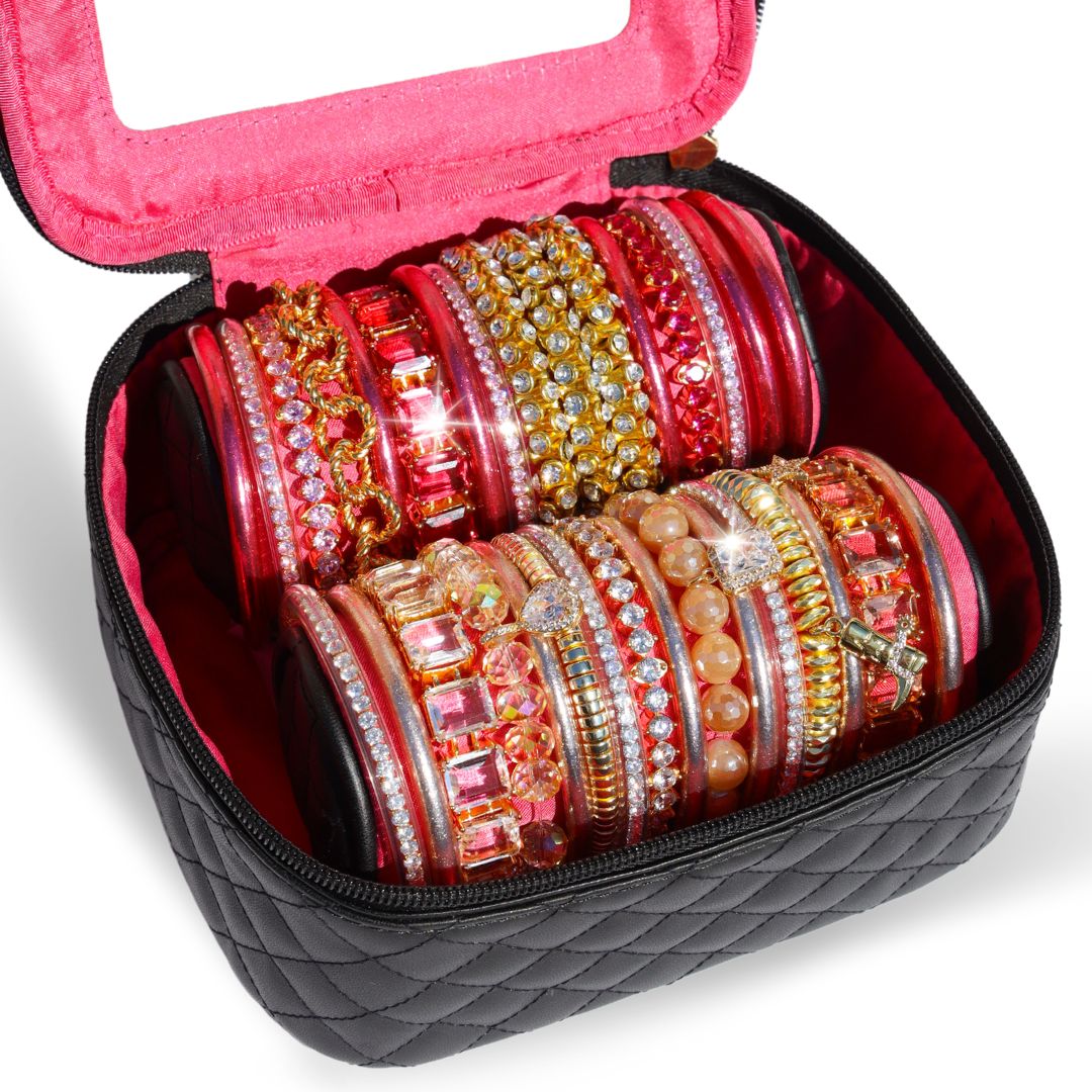 Large Black Travel Storage Case For Bangle Bracelets | BuDhaGirl