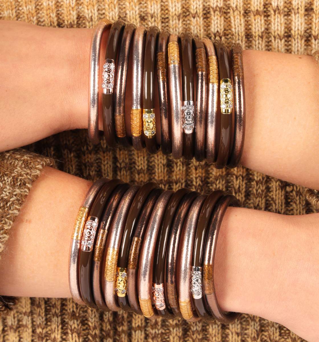 Fall Jewelry | Fall Fashion Trends | Chocolate Three Kings All Weather Bangles | Fawn Ombre Set of All Weather Bangles | BuDhaGirl