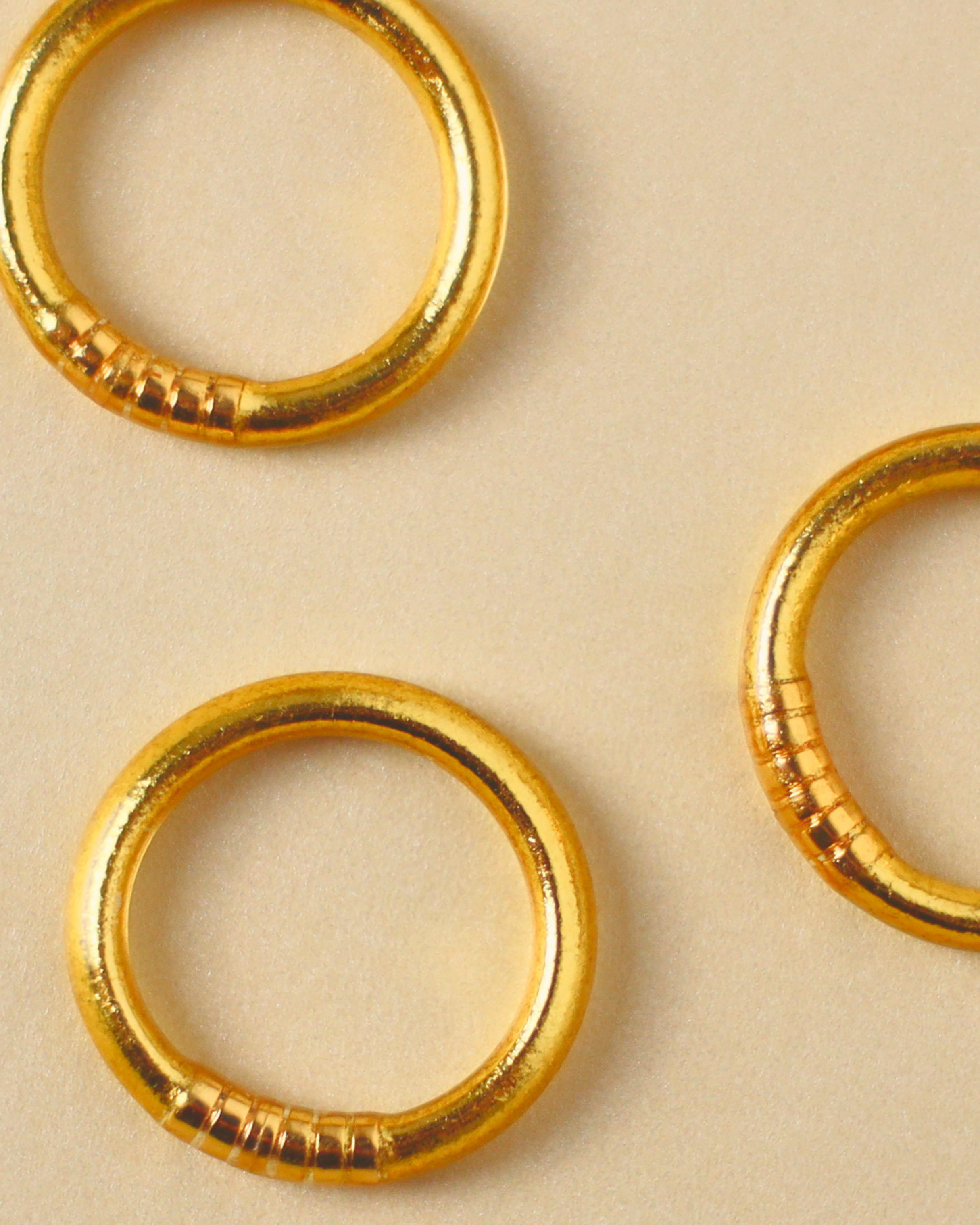 a group of gold rings