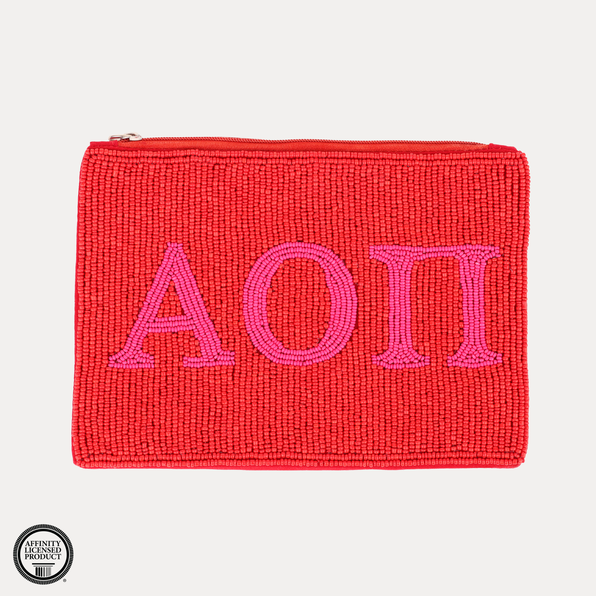 Alpha Omicron Pi Beaded Pouch