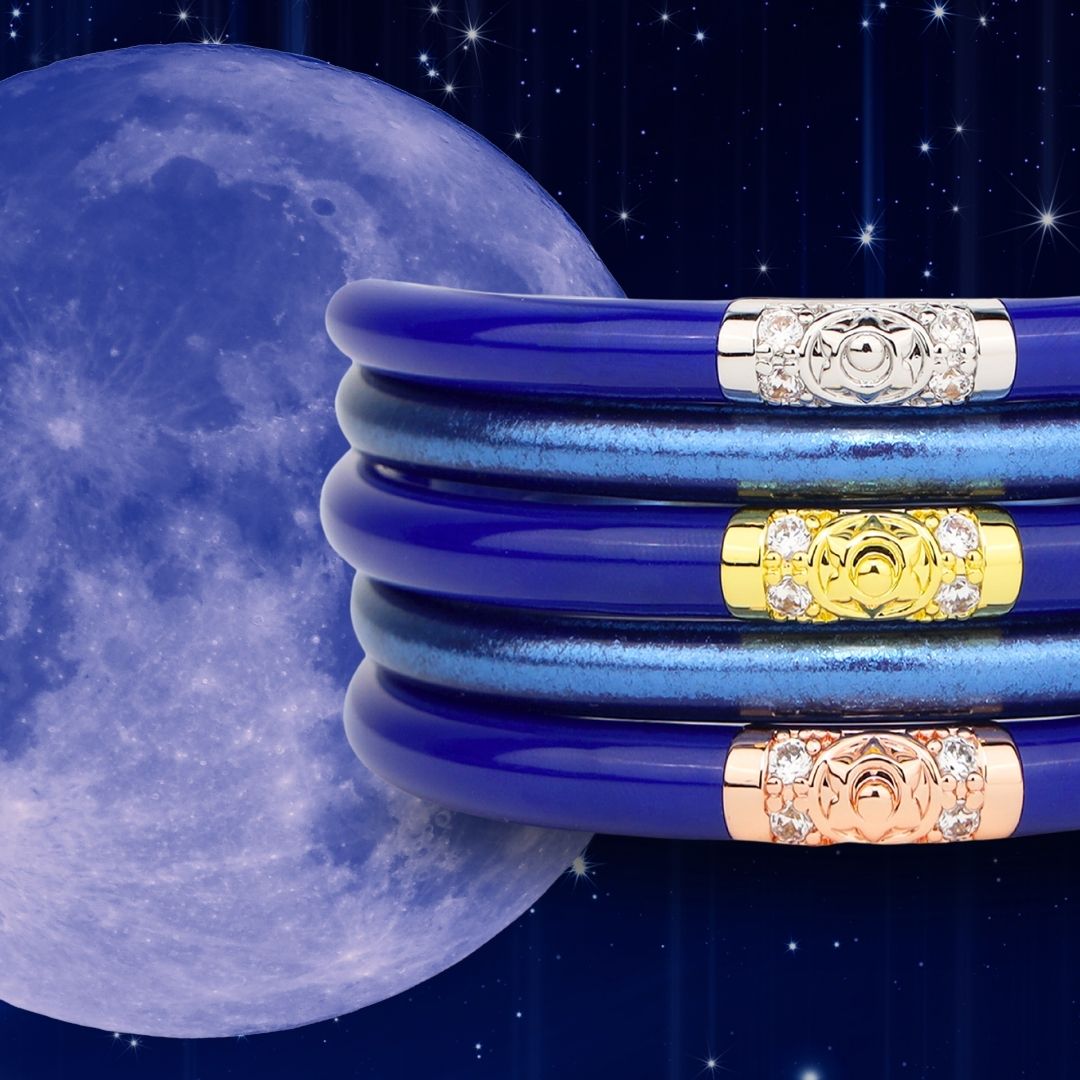 August Blue Moon Bangle Bracelet Stack | BuDhaGirl